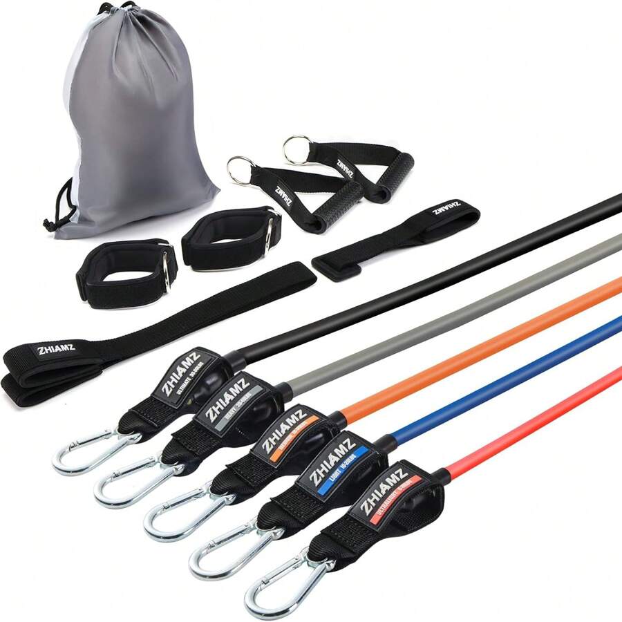 Resistance Bands, Resistance Band Sets, Strength Training Fitness Bands, Men's And Women's Fitness Bands, Resistance Bands With Handles, Door Anchors, Used For Body Shaping And Home Workouts.