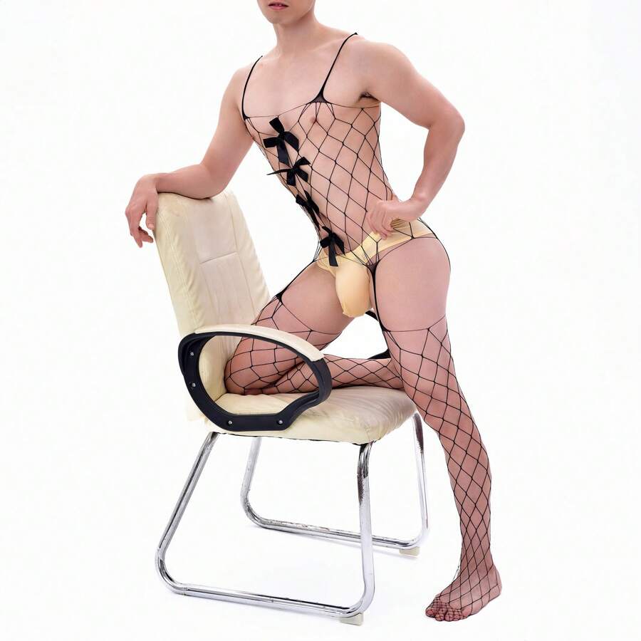 Sexy Lingerie Crotchless Bodysuit Mesh Stockings Transparent Temptation No Need To Take Off Uniform Flirting