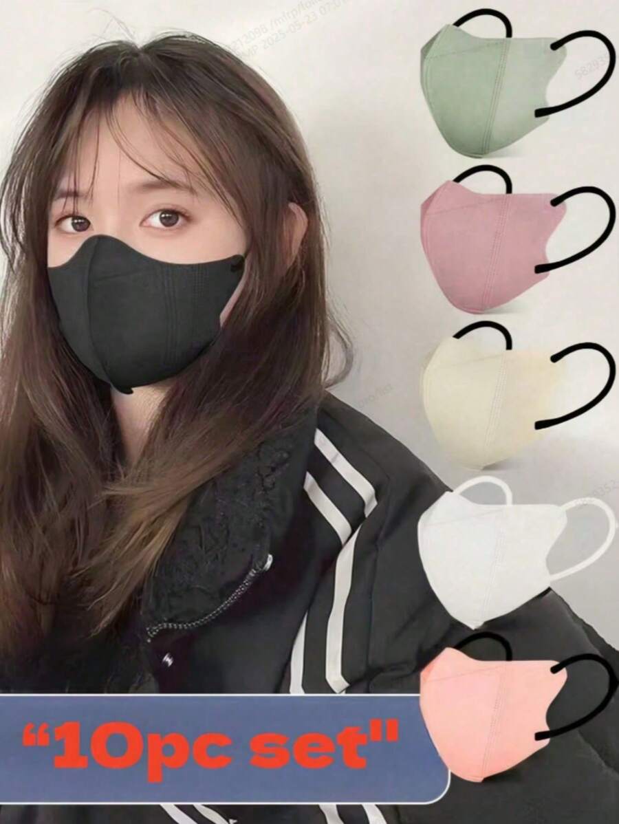 10pcs/50pcs 3D Disposable Face Mask, Women Small Face, Dust-Proof & Breathable, New Style