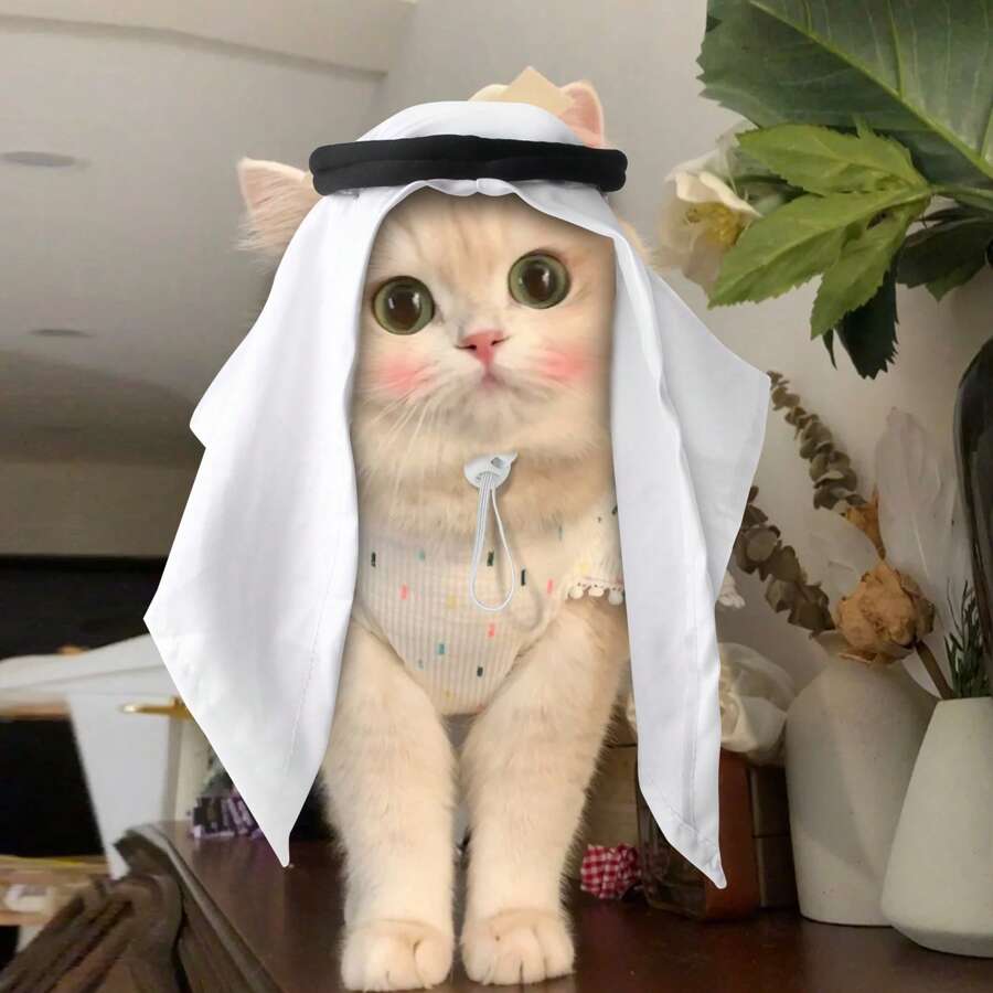 1pc Pet Hat Bandana Party Decoration Funny Costume Suitable For Party Role Playing Get-Together Photoshoot Cute Cat Hat Pet Decoration Pet Supplies Accessories Suitable For Medium Cats Small Rabbits And Small Dogs Not Suitable For Over 33Ibs