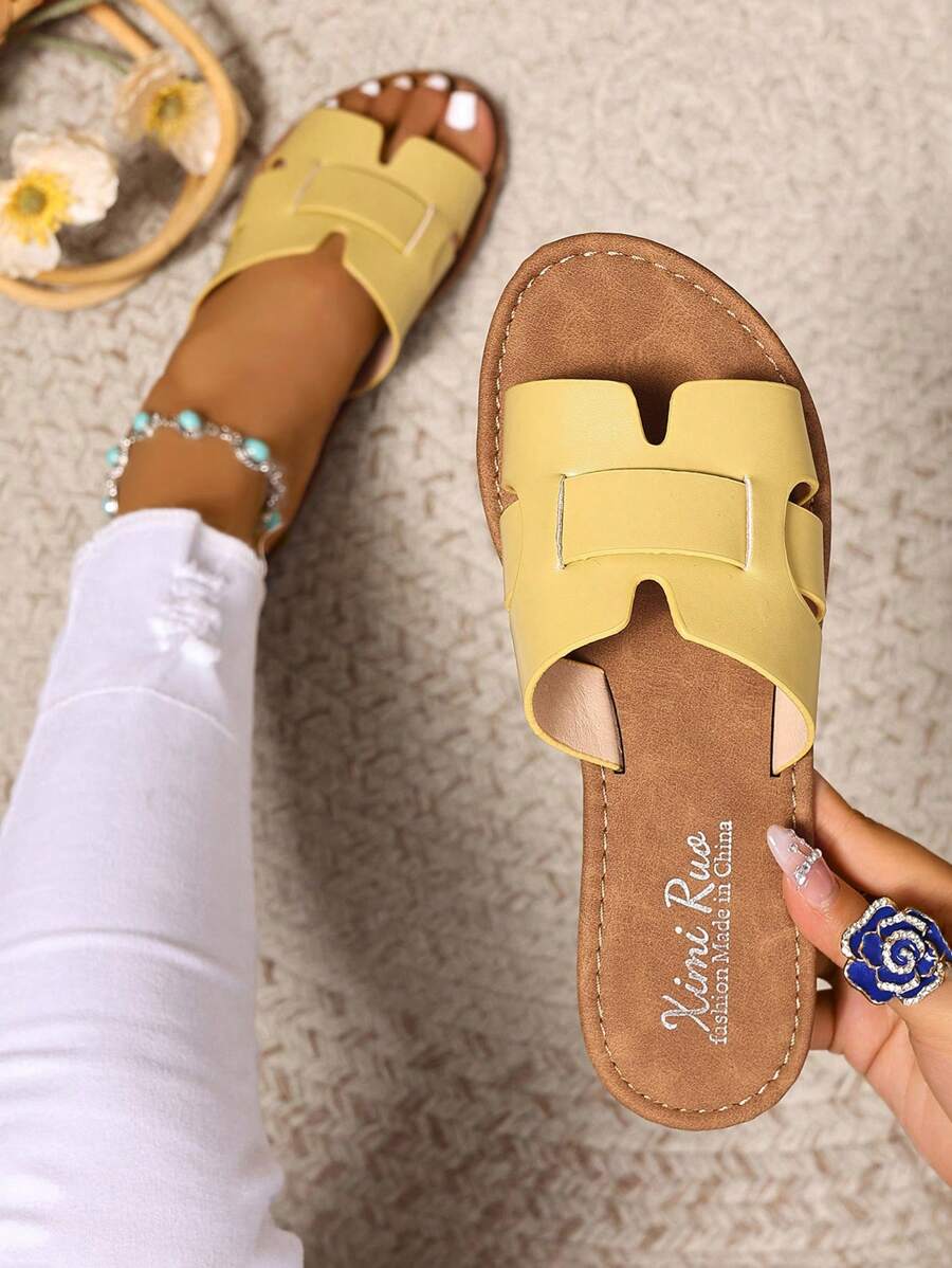 Sandalias romanas tejidas para mujer, pantuflas planas para exteriores antideslizantes, zapatos de playa casuales de verano, de moda adecuados para vestidos, vacaciones