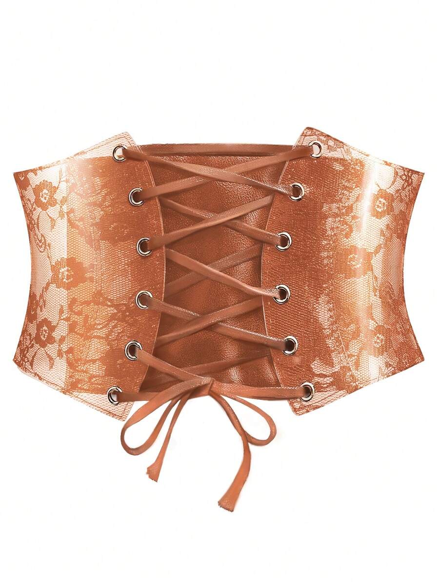 1 Stück schwarzer elastischer Taillengürtel mit engem Taillenmieder, Spitze-Netz sexy Taillenwäsche, geeignet für Urlaubsfeiern, Partys und Veranstaltungen