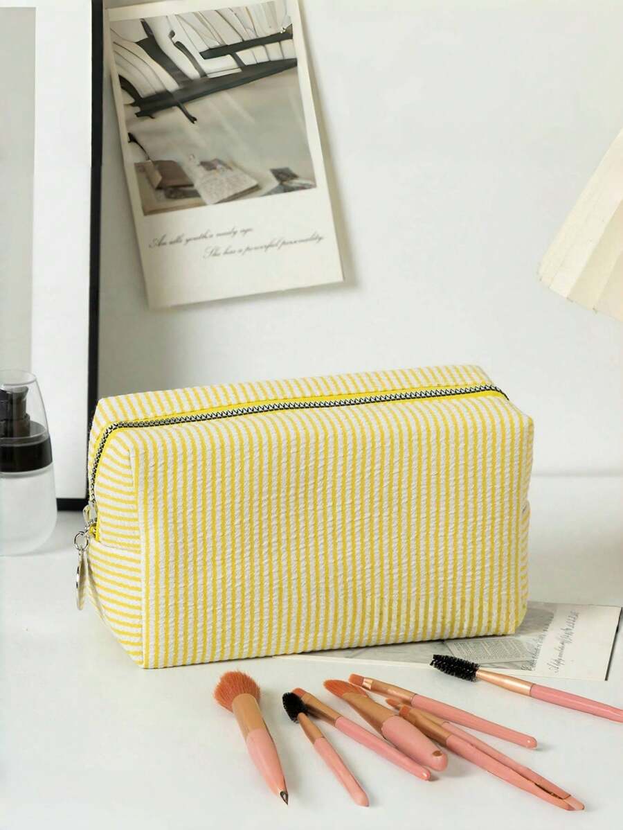 Women's Large Capacity Portable Travel Makeup Bag, Cute Makeup Brush Storage Pouch, Cosmetic Organizer Bag