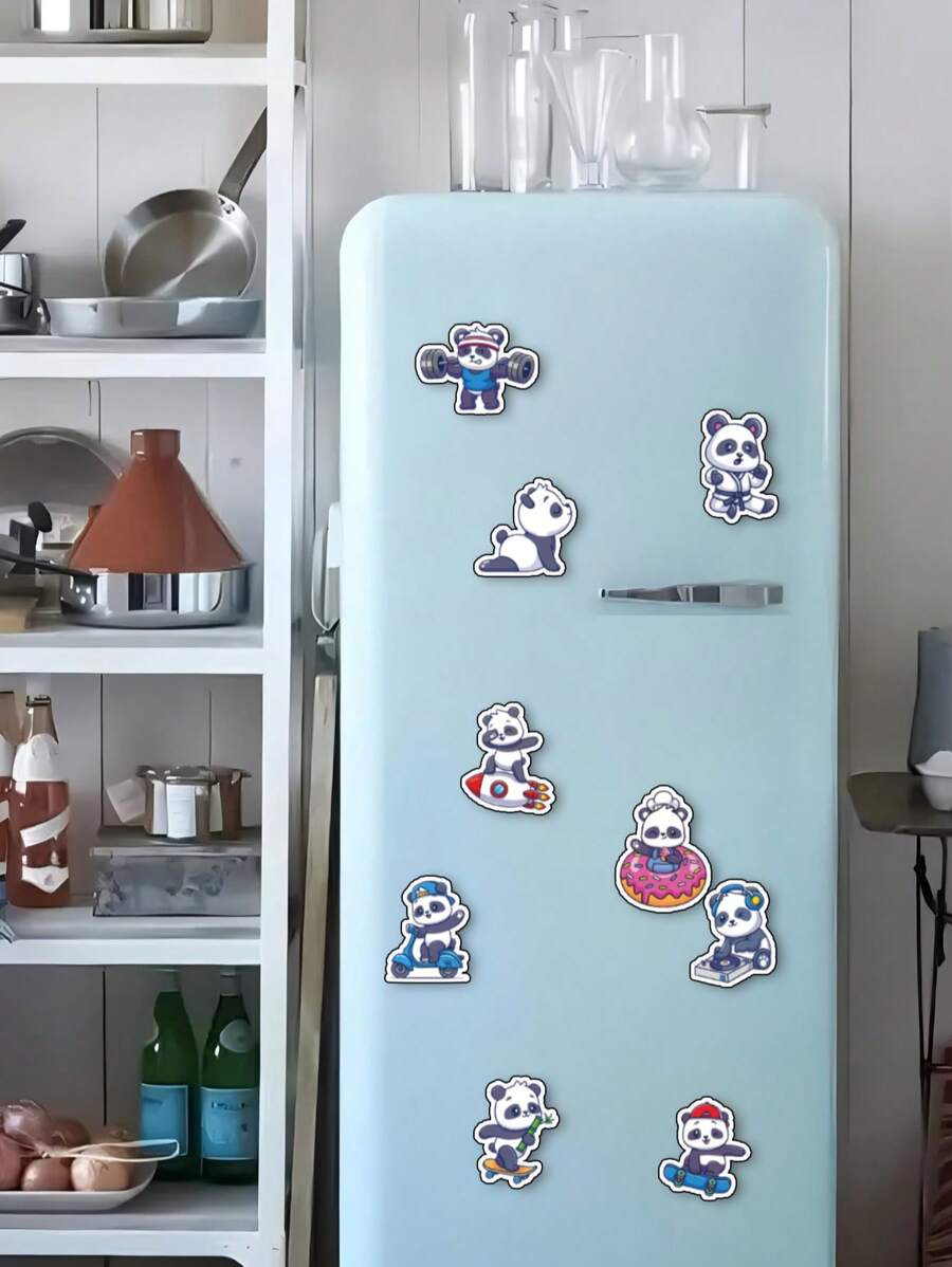 9PCS Cute Cartoon Panda Fridge Magnets – Adorable Decor