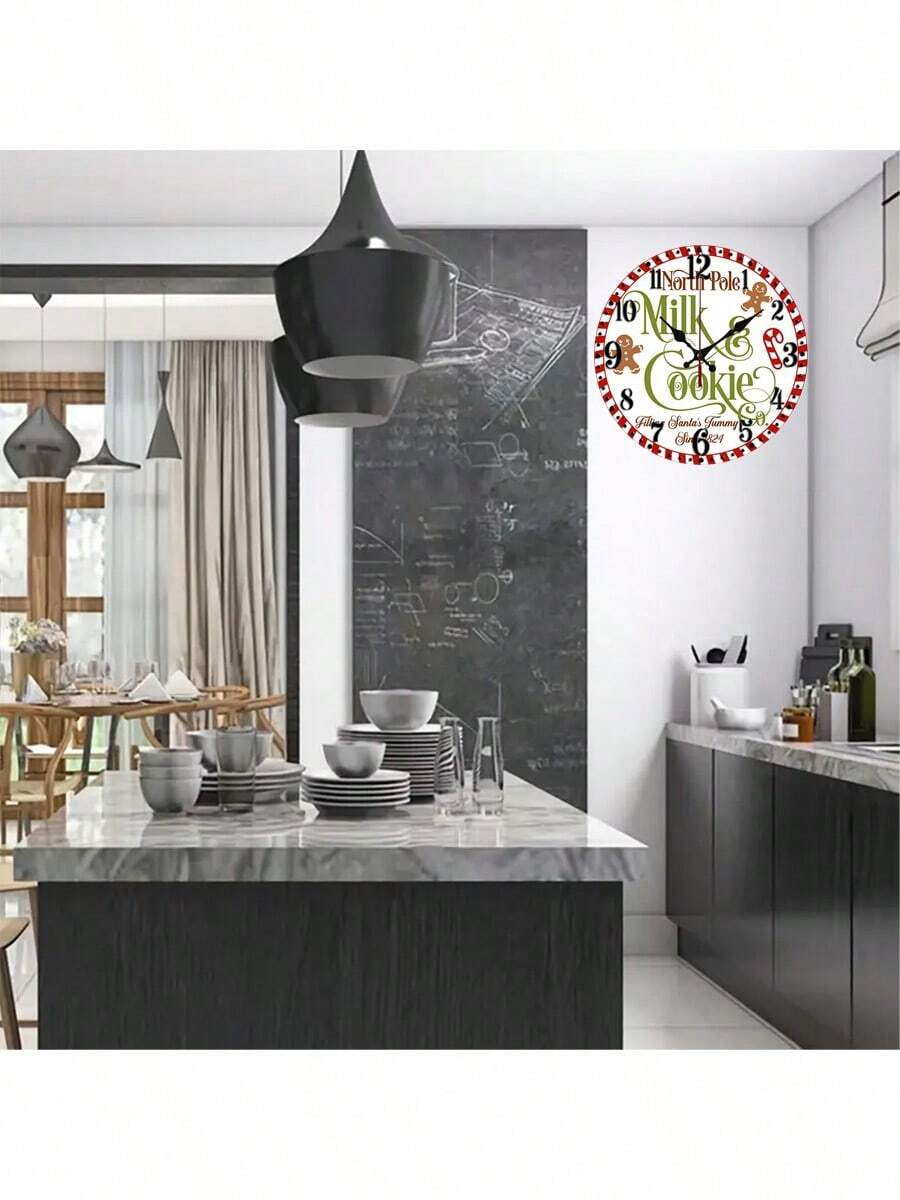 1 Peça Relógio de Parede Homem de Pão de Gengibre de Madeira, Estilo Nórdico para Sala de Estar/Quarto, Relógio Silencioso Sem Moldura, Decoração de Quarto, Decoração de Dormitório, Decoração Escolar, Presente de Natal, Ação de Graças, Ano Novo