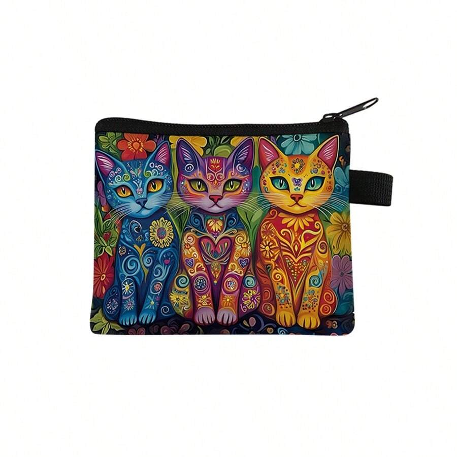 Full Print Coin Purse For Cat Pattern For Women Wallet Purse Wallet Travel Wallet Coin Wallet Mini Wallet
