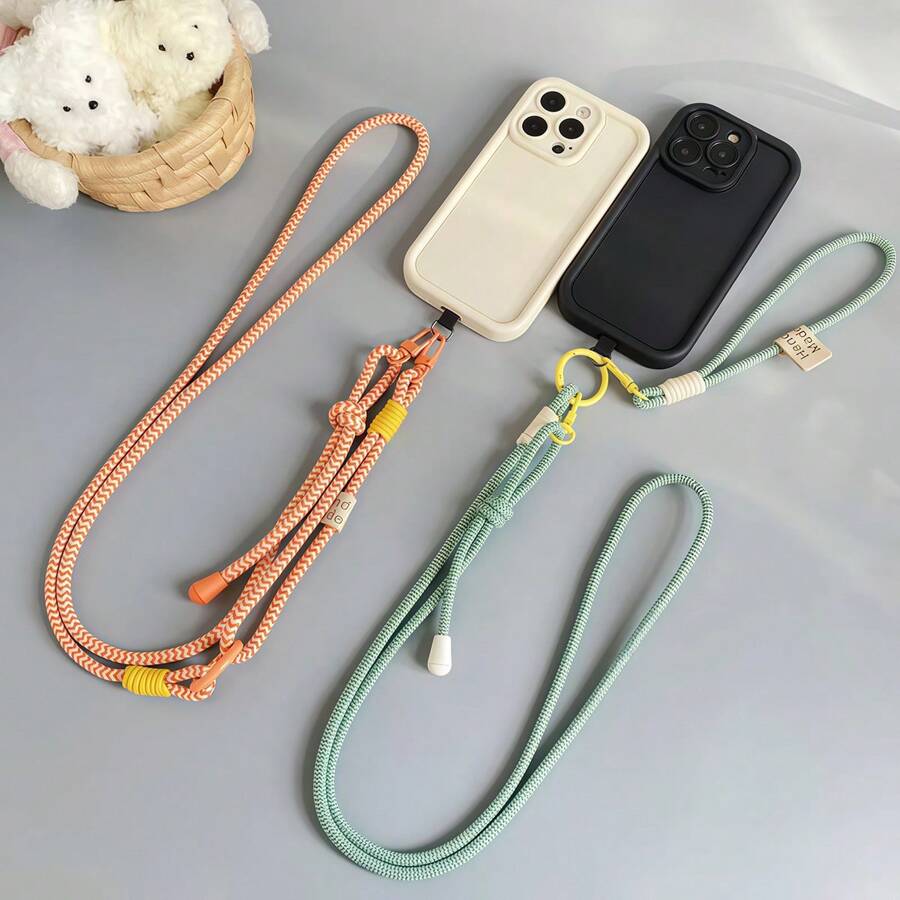 Cordón para el teléfono de estilo deportivo minimalista, funda universal para teléfono de uso dual para exteriores desmontable para hombro/cuello, correa de muñeca antifuga, cuerda colgante para el teléfono