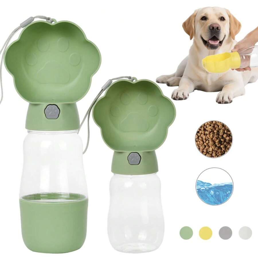 2 In 1 Dog Water Bottle With Food Container For Small Large Dogs Outdoor Portable Pet Drinking Bowl Puppy Cats Feeder Labrodor