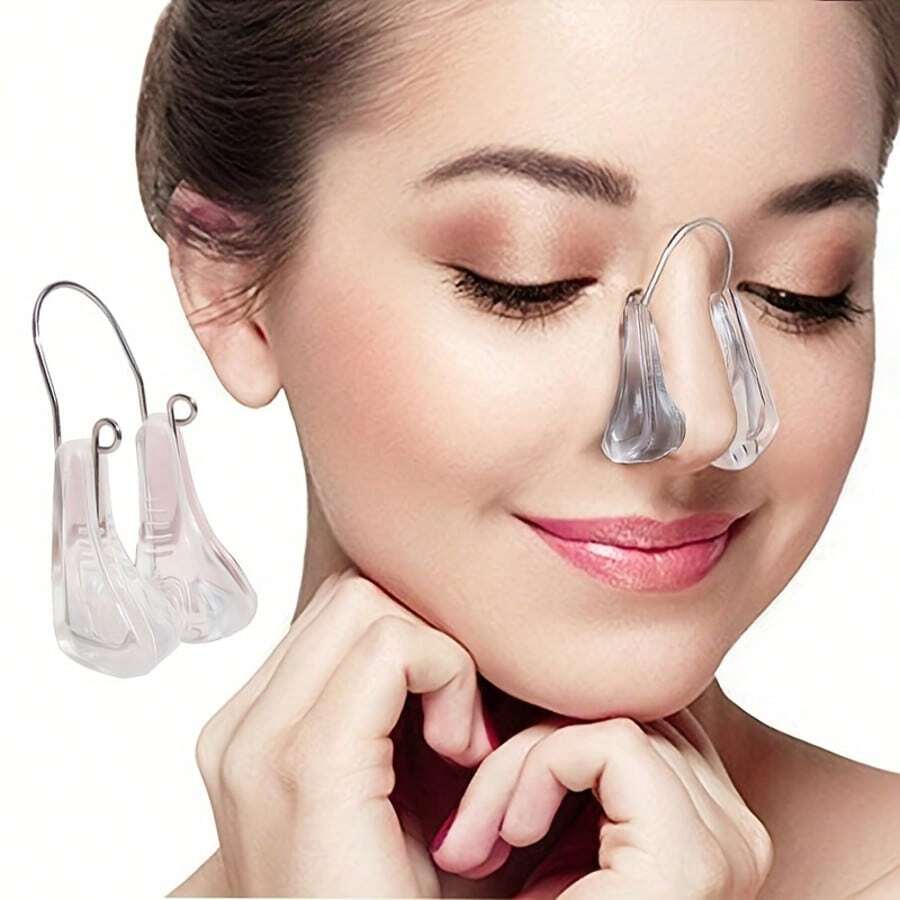 Clip nasal de silicona moldeador, herramienta de belleza para dar forma al puente de la nariz unisex, reutilizable, cómodo, elevador y realzador nasal para enderezar la nariz