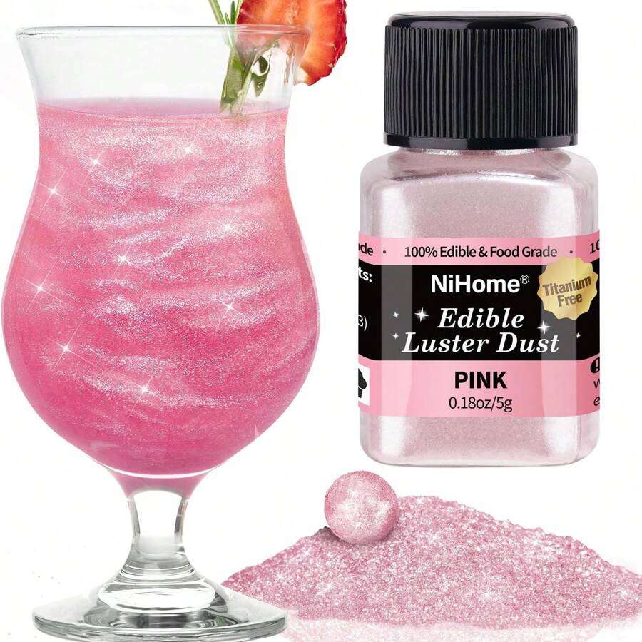 Edible Glimmer Powder Glitter Luster Dust Food Decorating Sprinkle Glimmery Dust For Drink Wine Beverage Cake Candy Dessert Bakery Restaurant Vegan