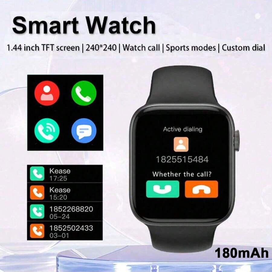 1 Piece Unisex Silicon Strap Smart Watch With High-Definition Display, Phone Call, Social Notification, Multiple Sports Modes, Compatible With IOS & Android, Suitable For Daily Use