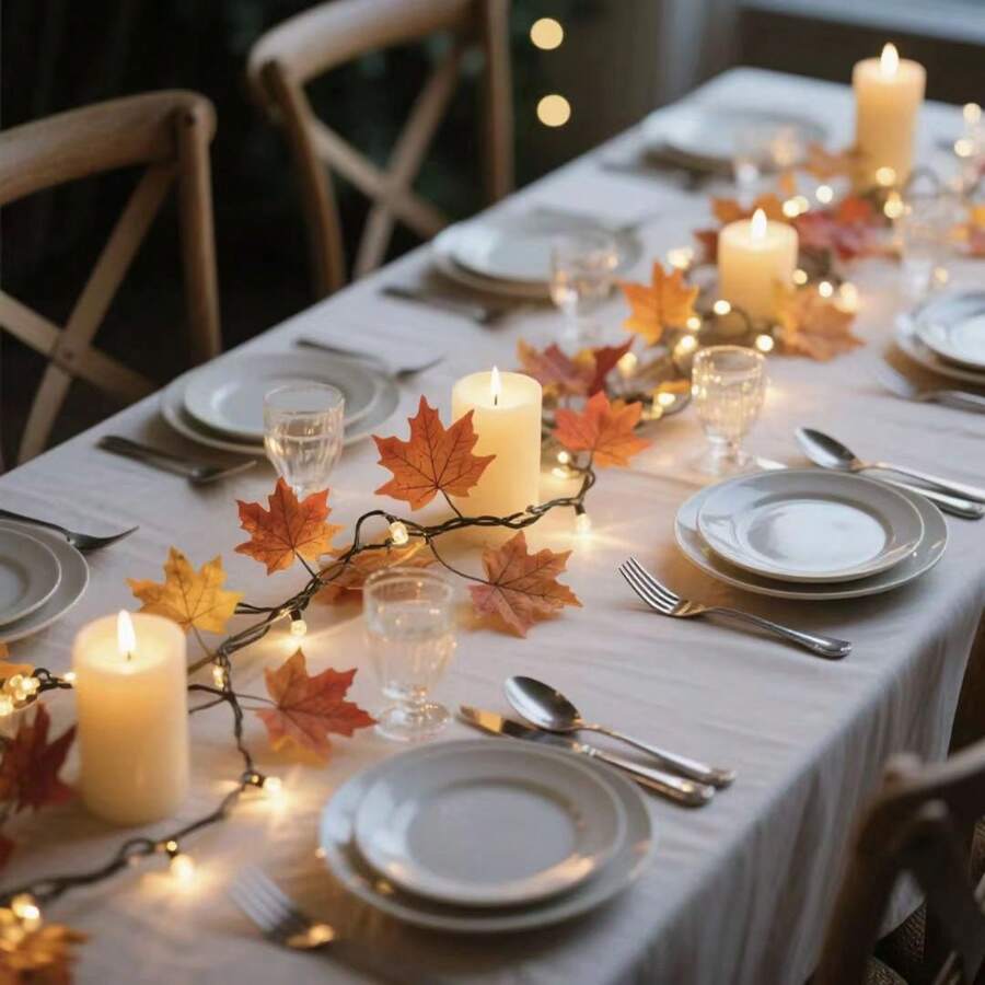 LED, Simulation, Maple Leaf, Festival, Thanksgiving, Harvest Festival, Decoration, Light String