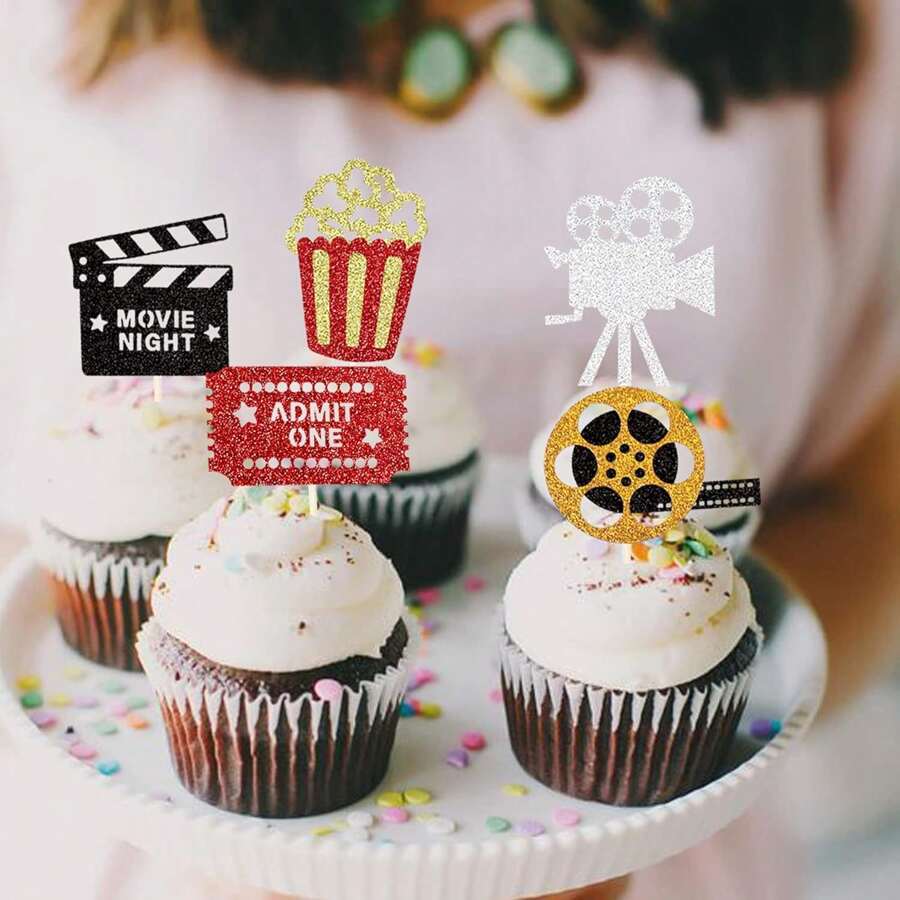 10 Stücke Kuchen Deko Fähnchen, filmbezogene Backdekoration, Party Cupcake Picker, Foto-Requisiten, angesagter Stil