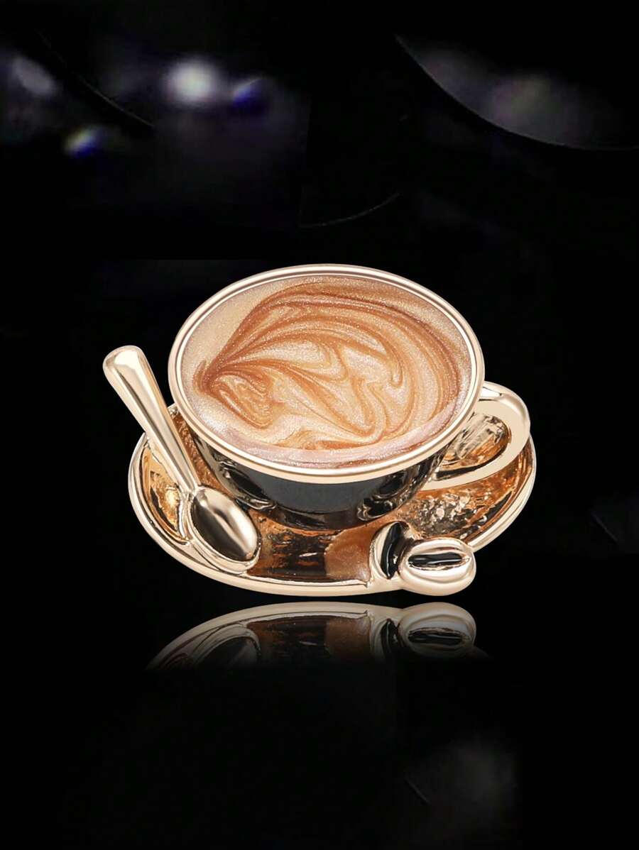 1 pezzo Spilla vintage a forma di tazza di caffè per donne, spilla a forma di attrezzo, adatta per borse, maglioni, cappotti, cappelli, scarpe, vestiti, completi