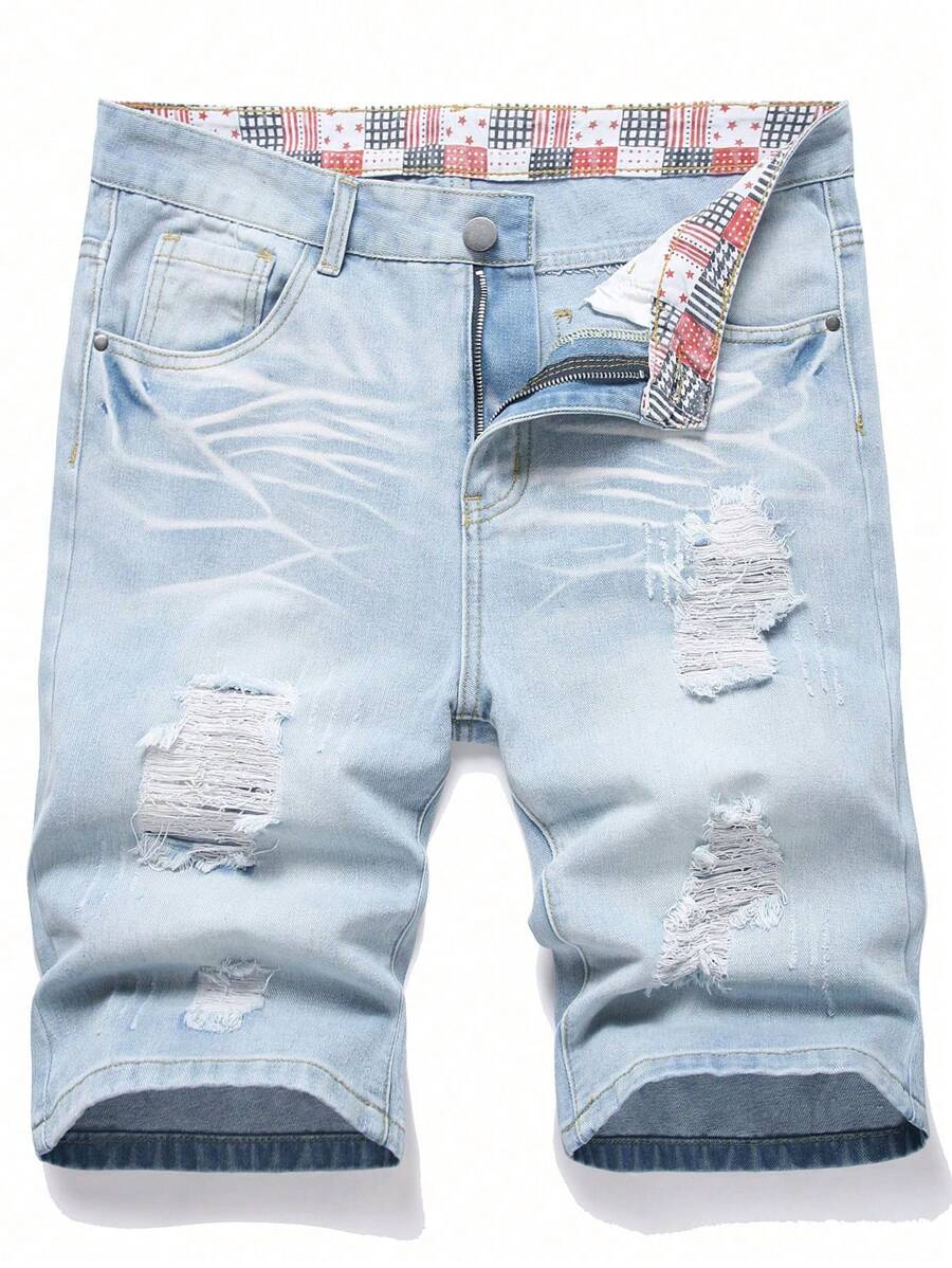 Men's Fashion Casual Outdoor Light Color Denim Shorts