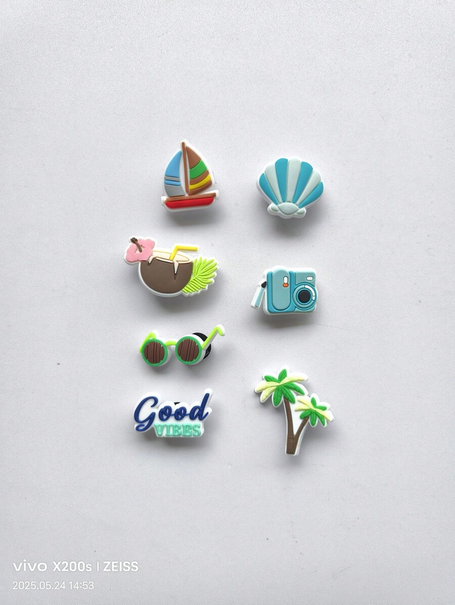 7pcs Set Elegant Sandal Accessories, Removable Sandal Decor Suitable For Puff Sandals
