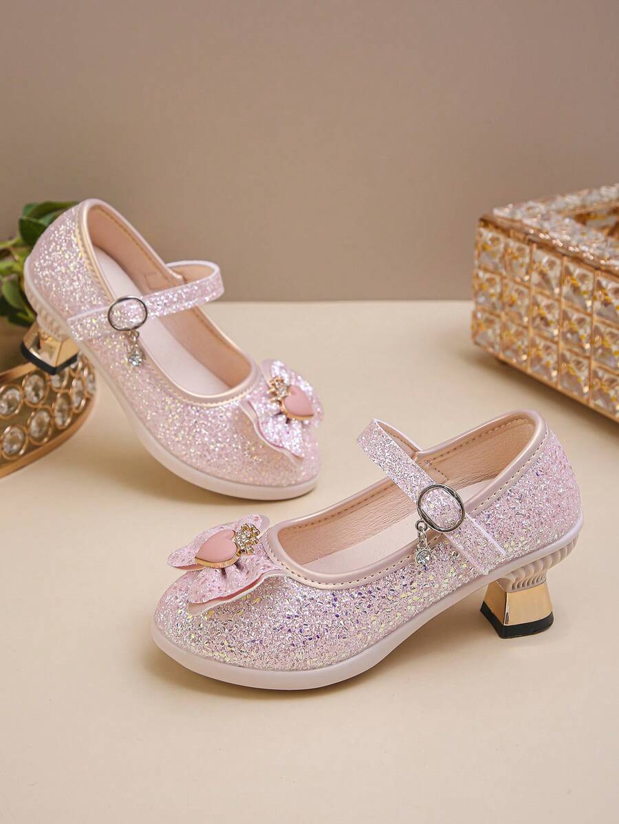 Fashion Children Glitter High Heel Design Princess Shoes, For Toddler Girls, Autumn/Spring