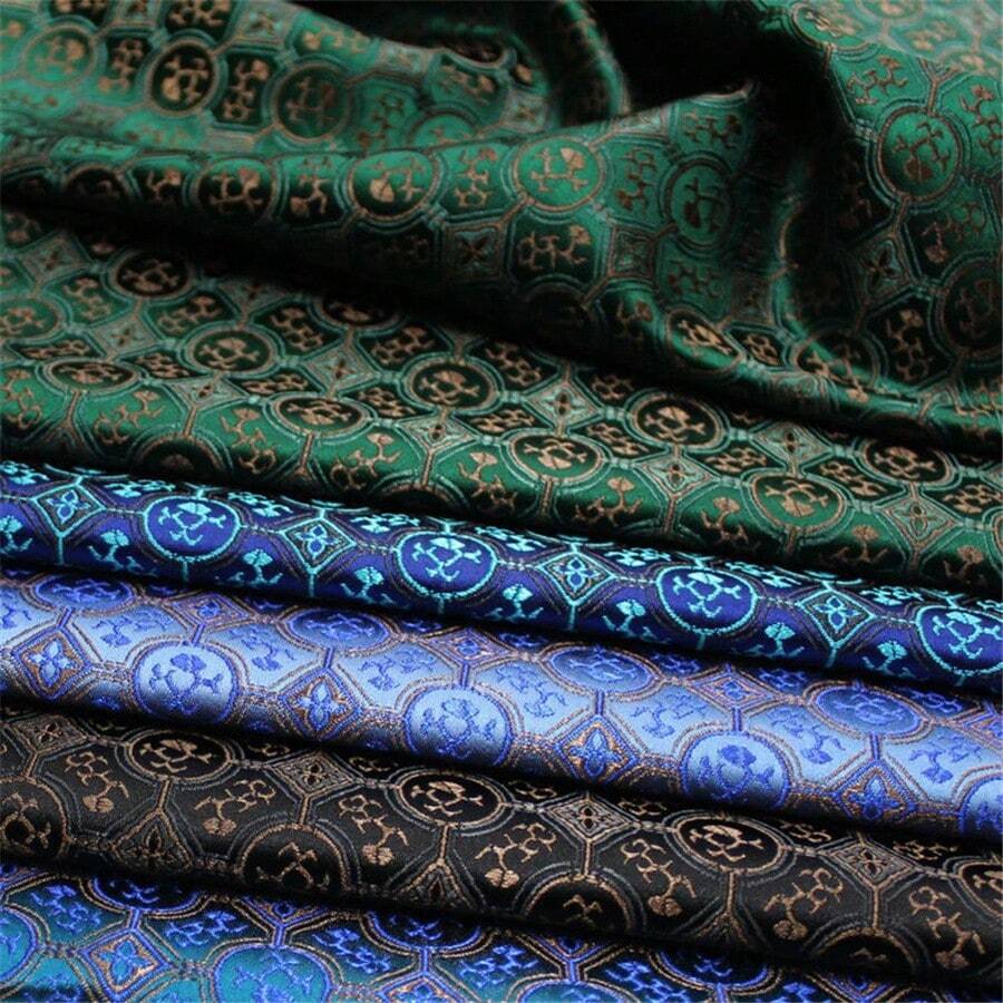 1 Piece Chinese Style Tangzhuang Jacquard Silk Fabric, High Quality Brocade Soft Cloth, Suitable For Cheongsam, Costumes, DIY Sewing Crafts