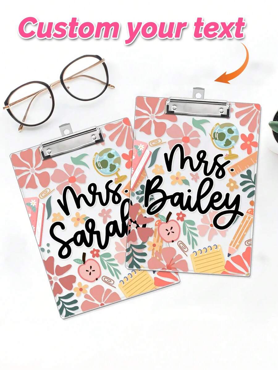 Personalized Teacher Gifts, Custom Acrylic Clipboard With Teacher Name, Elements Teacher Clipboard, Back To School Teacher Appreciation Gift,School Supplies