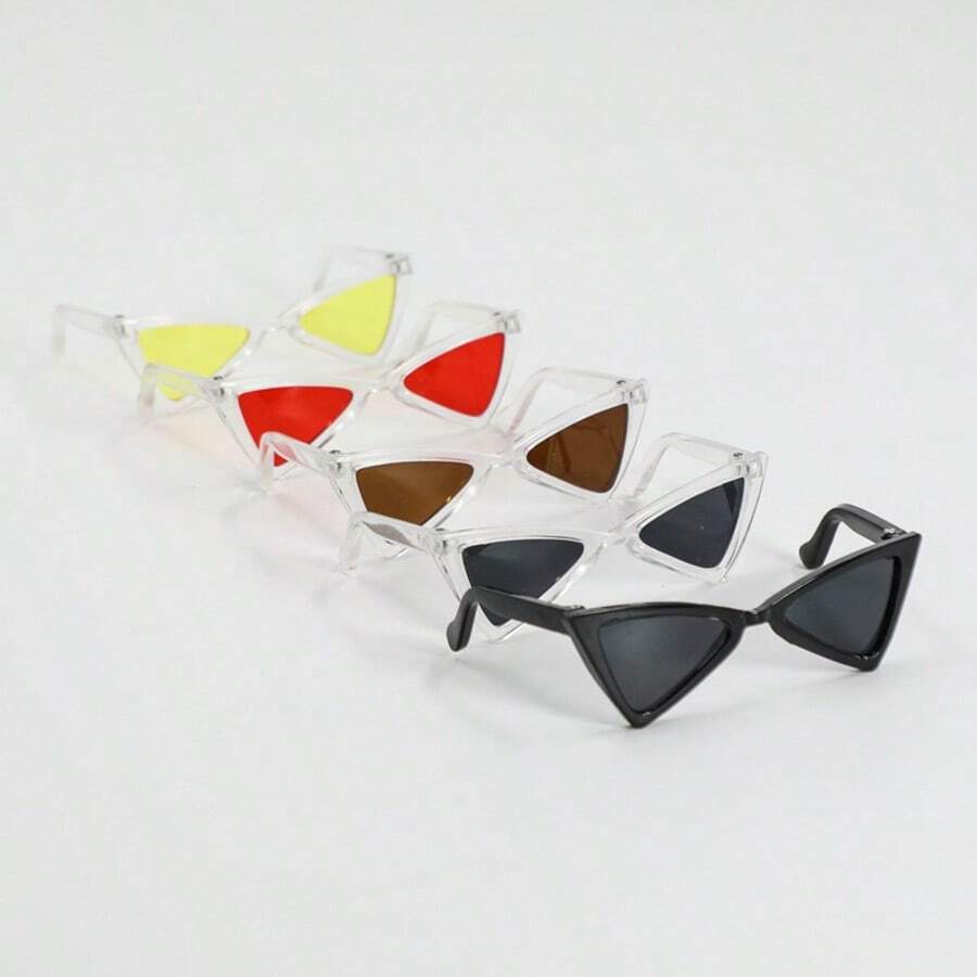 Muñeca de peluche decorativa Foalabubu con gafas de sol triangulares de colores
