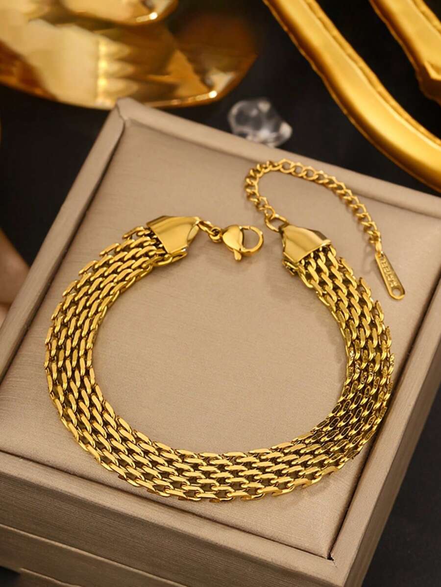 1pc Elegant & Chic Wide Bracelet, Creative Design, Vintage Casual Fashionable, Suitable For Daily Wear, Commute, Street, Party, Festivals. Comes In OPP Bag And Gift Box For Shooting Purposes Only.