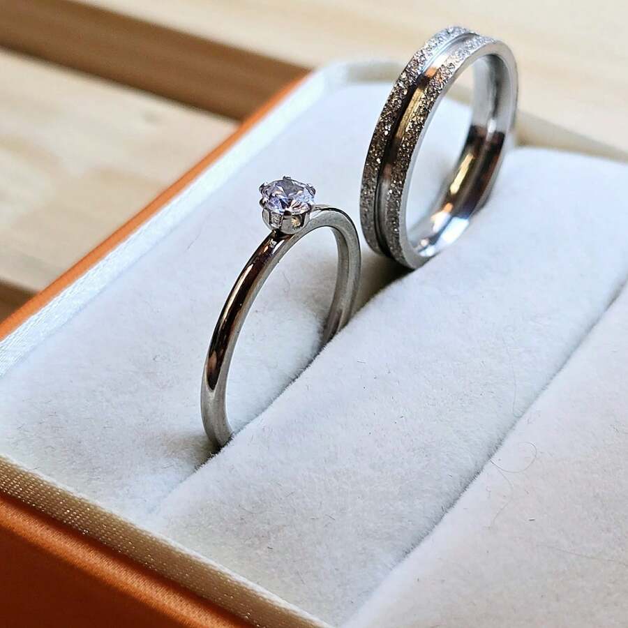 aliança de namoro banho a prata 925 4mm diamantado + Solitário (COD-91)