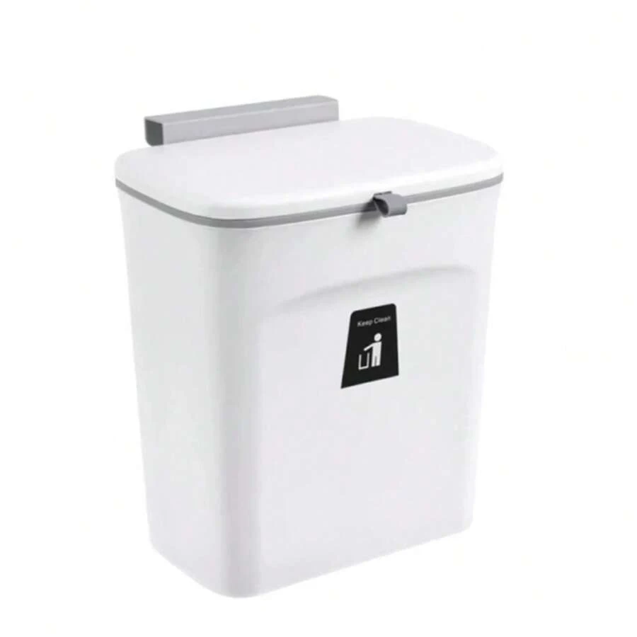 7/9L Wall Mounted Trash Can Household Galley Trash Bin Hanging Bathroom Trash Can With Lid Food Waste Bin Kitchen Accessories Back To School