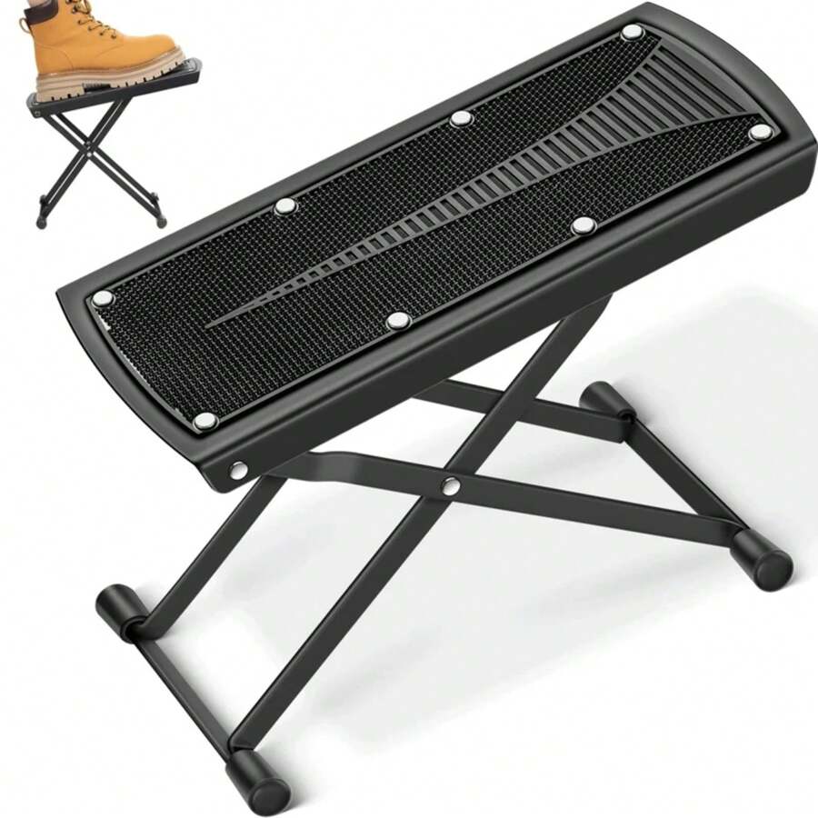 Miwayer Guitar Footrest Pedal 4/6 Position Height Footboard Metal Non-Slip Rubber Pad Adjustable Folding For Guitar Accessories