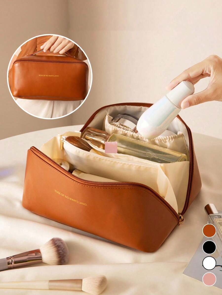 1 pezzo Borsa per il trucco da viaggio impermeabile, borsa cosmetica portatile con cordoncino, organizer per articoli da toeletta multicolore, regalo ideale per fidanzata, moglie, donna, vacanze, compleanno, Natale, borsa da spiaggia, borsa per articoli da toeletta, per il ritorno a scuola