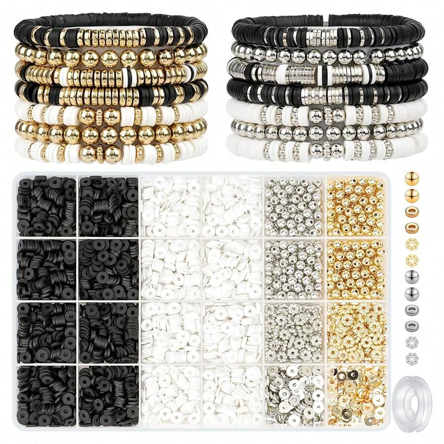 2780pcs Polymer Clay Bead Bracelet Making Kit - DIY Jewelry Craft Set With Hollow Design, Cartoon Theme - Perfect For Birthday Gifts & College Style