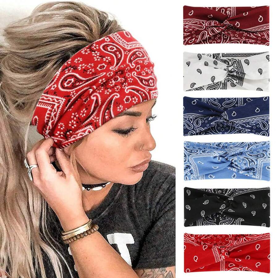 1/4 Pcs Boho Headband Women Headband Hairband Turban Soft Flower Cotton Headbands For Women's Hair Everyday Yoga Sport Fitness