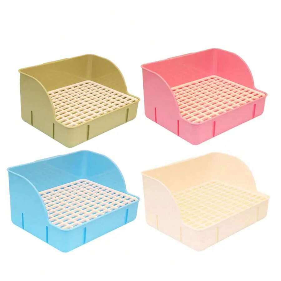 Rabbit Litter Box Pee Pan Tray Pet Toilet Corner Toilet Box Litter Pan Bunny Trainer Small Animals Chinchillas Rats