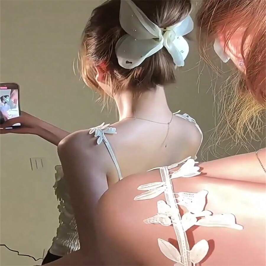 1 Stück Feenhafte Tüll Strass Flügel Haarklammer, hochwertige Haarklammer für Hochsteckfrisuren, Haaraccessoire für Frauen, elegante Haarspange