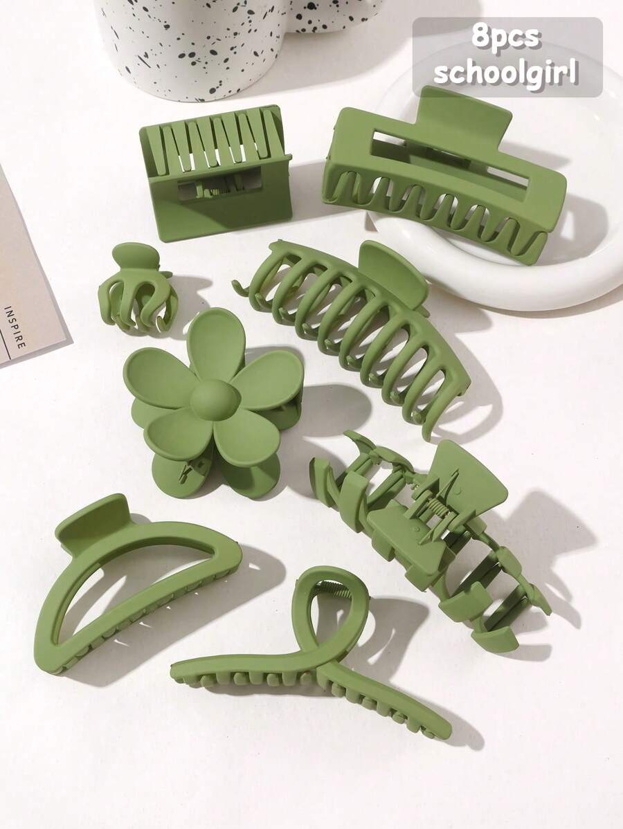 8 Piece Set Of Acrylic Textured Tie And Twist Clips Premium Quality Non-Slip Hair Claw For Girl Updo And Half Updo Styling