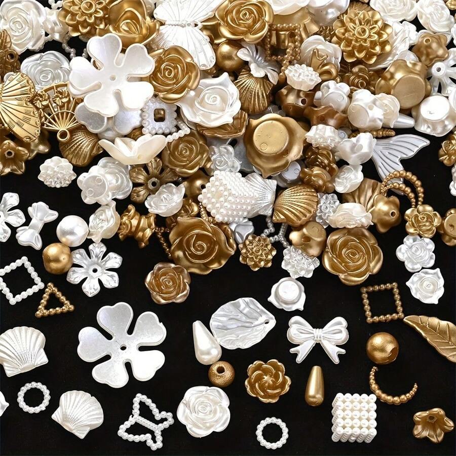 30g (aproximadamente 70-80 piezas) Mezcla de cuentas acrílicas, aptas para collares, pulseras, pendientes, llaveros, bolsos, decoración de ropa y otros accesorios