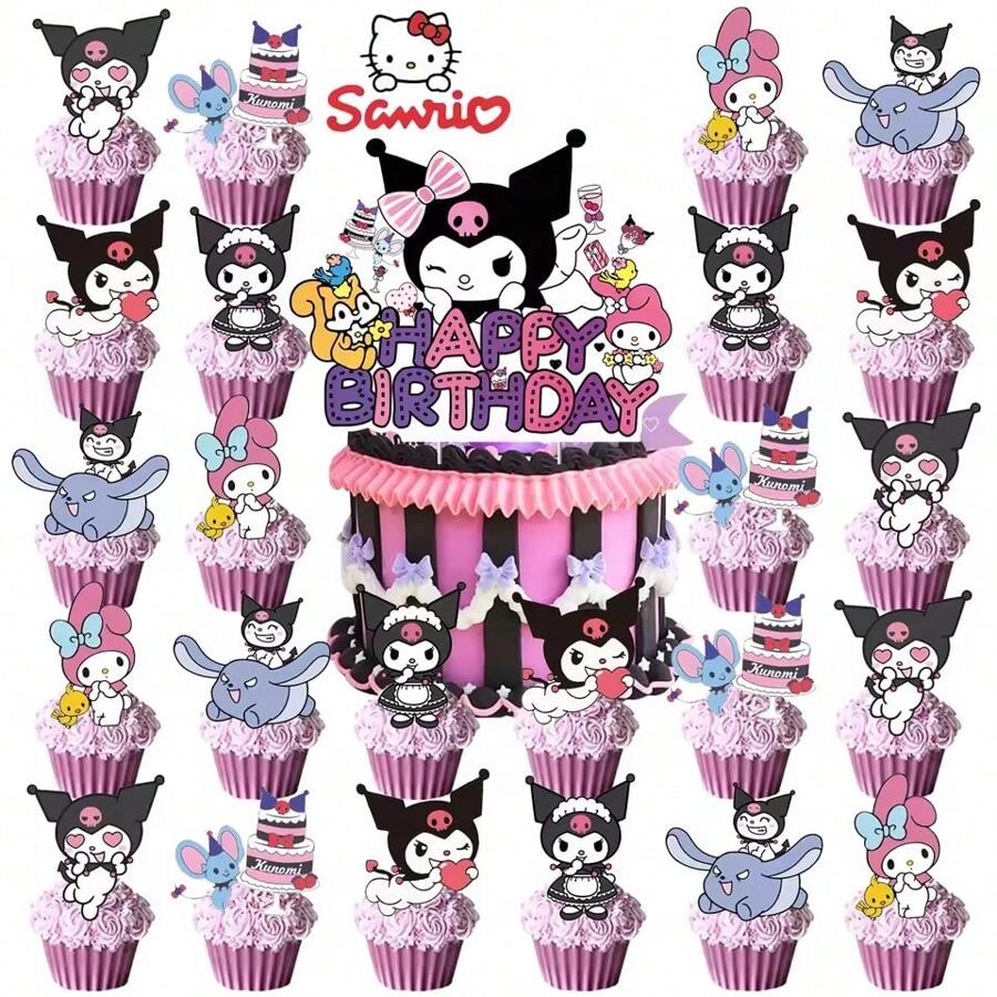 Sanrio Sanrio Kuromi Birthday Cake Toppers, Cake Decorations For Birthday Party, Children Birthday Cake Accessories