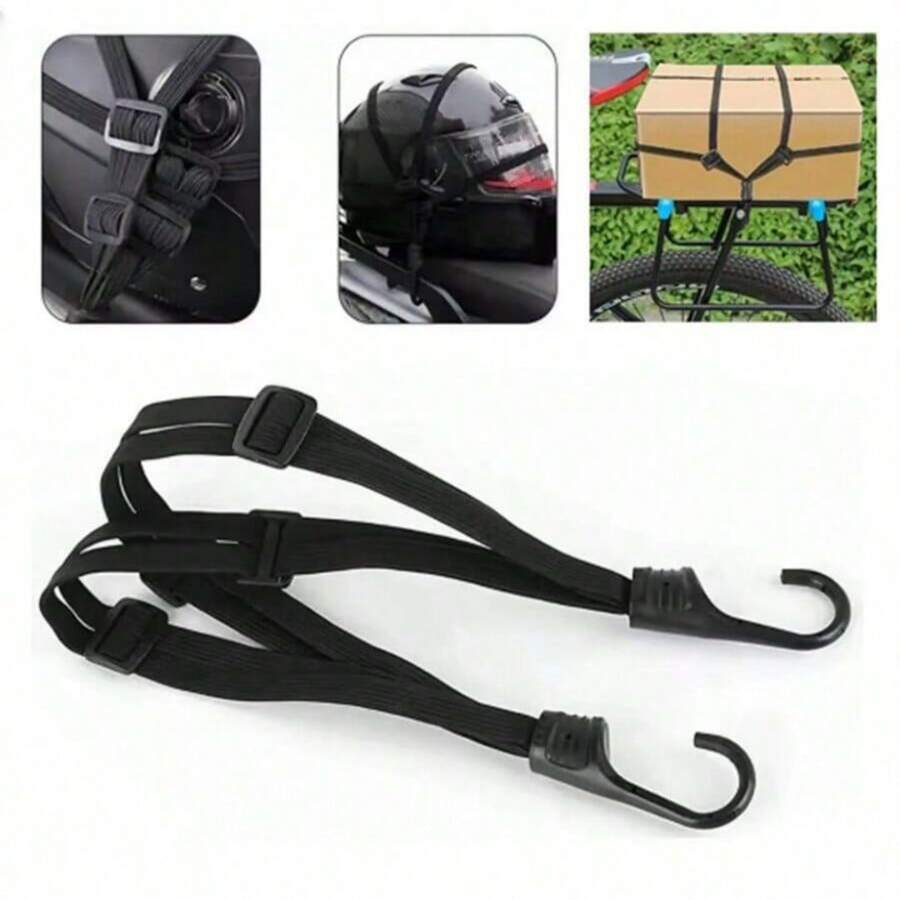 2-7 peças/Universal Correia de Bagagem para Motocicleta de 60cm, Corda Elástica Retrátil de Alta Resistência com Fivela Protetora para Capacete e Equipamentos de Moto