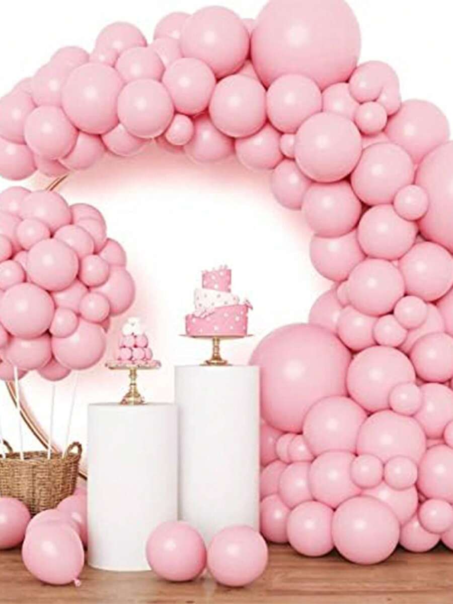 114pcs Pink Balloons Of Different Sizes 5/10/12 Inch Wreath Arched Birthday Party Wedding Anniversary Easter Decoration