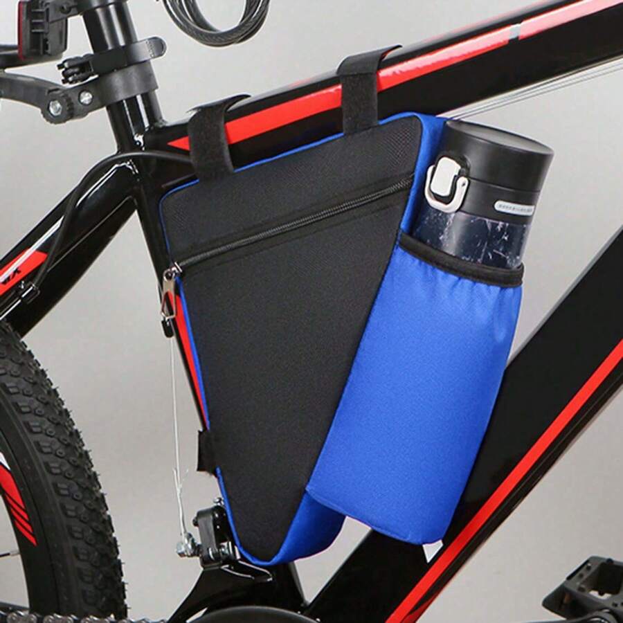 1pc Multi-Functional Mountain Bike Bag, Large-Capacity Front Beam Bag, Tool Bag, Mountain Road Cycling Bag, Triangular Bag