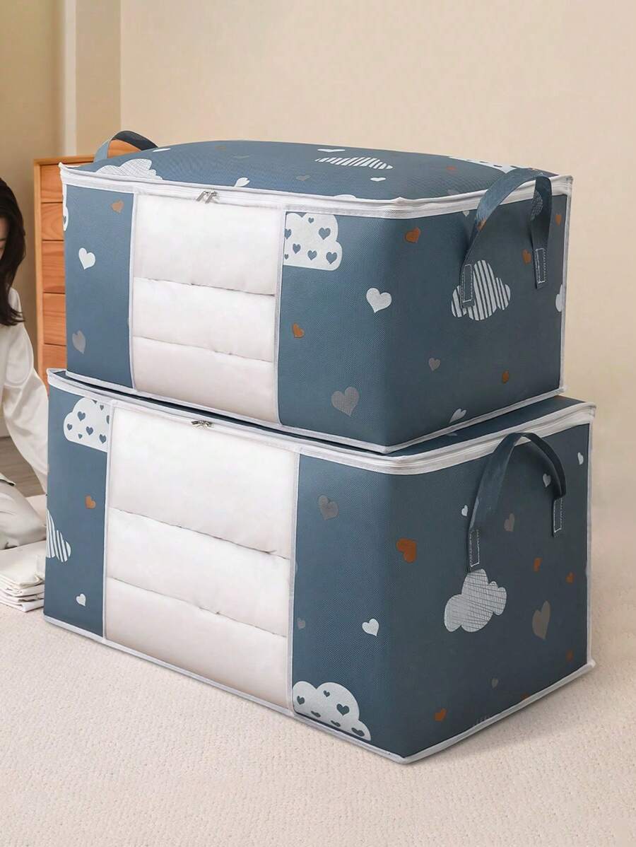 Large Capacity Zipper Dust Proof & Storage Bag For Quilt, Blanket, Clothes, Closet, Under Bed