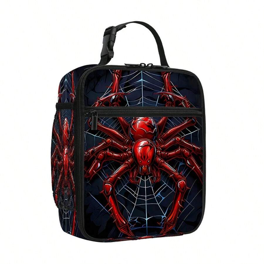 Bolsa de almuerzo con estampado de araña, bolsa térmica, bolsa de transporte portátil, bolsa refrigerante, bolsa de almuerzo multifuncional para el trabajo, viajes, picnics