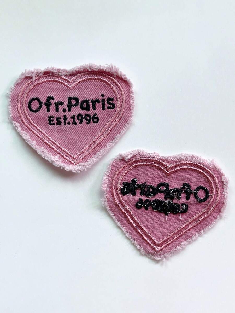 Accesorii vestimentare, brodate, geantă, pălărie roz, cowboy, Burr, dublu îngroșat, cu scrisoare de dragoste, jachetă cu puf, patch-uri.