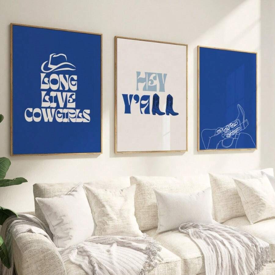 1 Stück Leinwanddruck Poster Cowgirl-Stiefel, Küstenfarm Wandkunst, Küsten-Cowgirl-Muster, Vintage Western Muster Cowgirl, moderne Wohnzimmer Schlafzimmer gerahmte dekorative Kunst