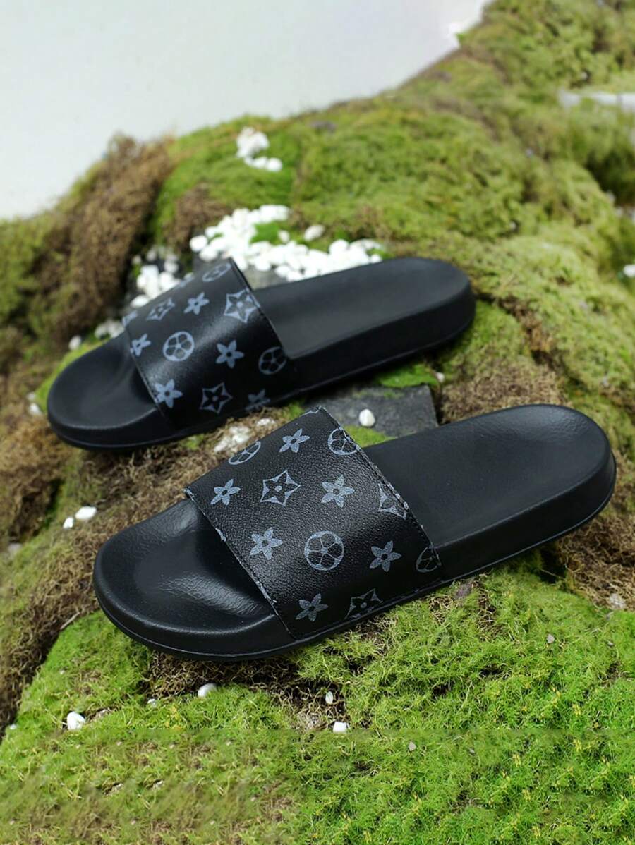 Men's Slippers, Special Print Design, Soft EVA Flat Non-Slip House Slippers, Summer Men's Beach Slippers, Super Comfortable Non-Slip Durable Men's Casual Slippers, Suitable For Daily Wear
