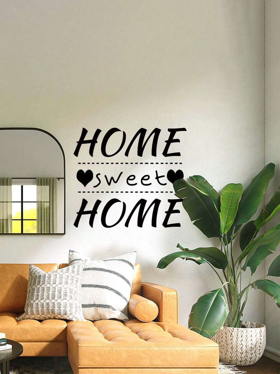 1 pièce Autocollants pour la maison douce en anglais "Love". Autocollants durables, imperméables et anti-poussière en PVC, auto-adhésifs et faciles à déchirer. Convient pour les murs, la chambre, le bureau, le salon, le restaurant, la décoration de la maison. Rendez votre vie plus festive avec ces autocollants pour décoration, anniversaire, remise de diplôme.