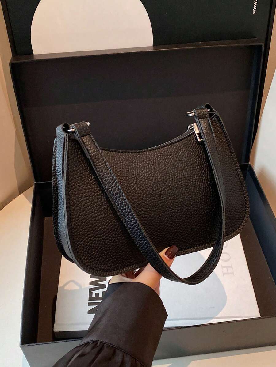 Bolso de hombro tipo tote minimalista y moderno, bolso vintage retro de debajo del brazo, bolso baguette ligero de alta gama con cremallera para llevar en la mano, bolso pequeño multifuncional de gran capacidad, estilo callejero chic europeo y americano, adecuado para fiestas, viajes al trabajo y almacenamiento de cosméticos