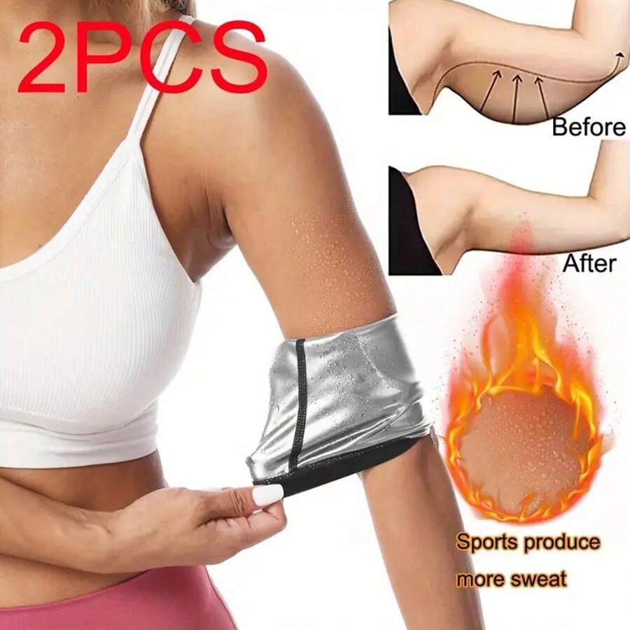 Manga de Compressão Aumentadora de Suor para Mulheres, Acessórios de Academia Fitness Yoga Emagrecedora Absorvente de Suor