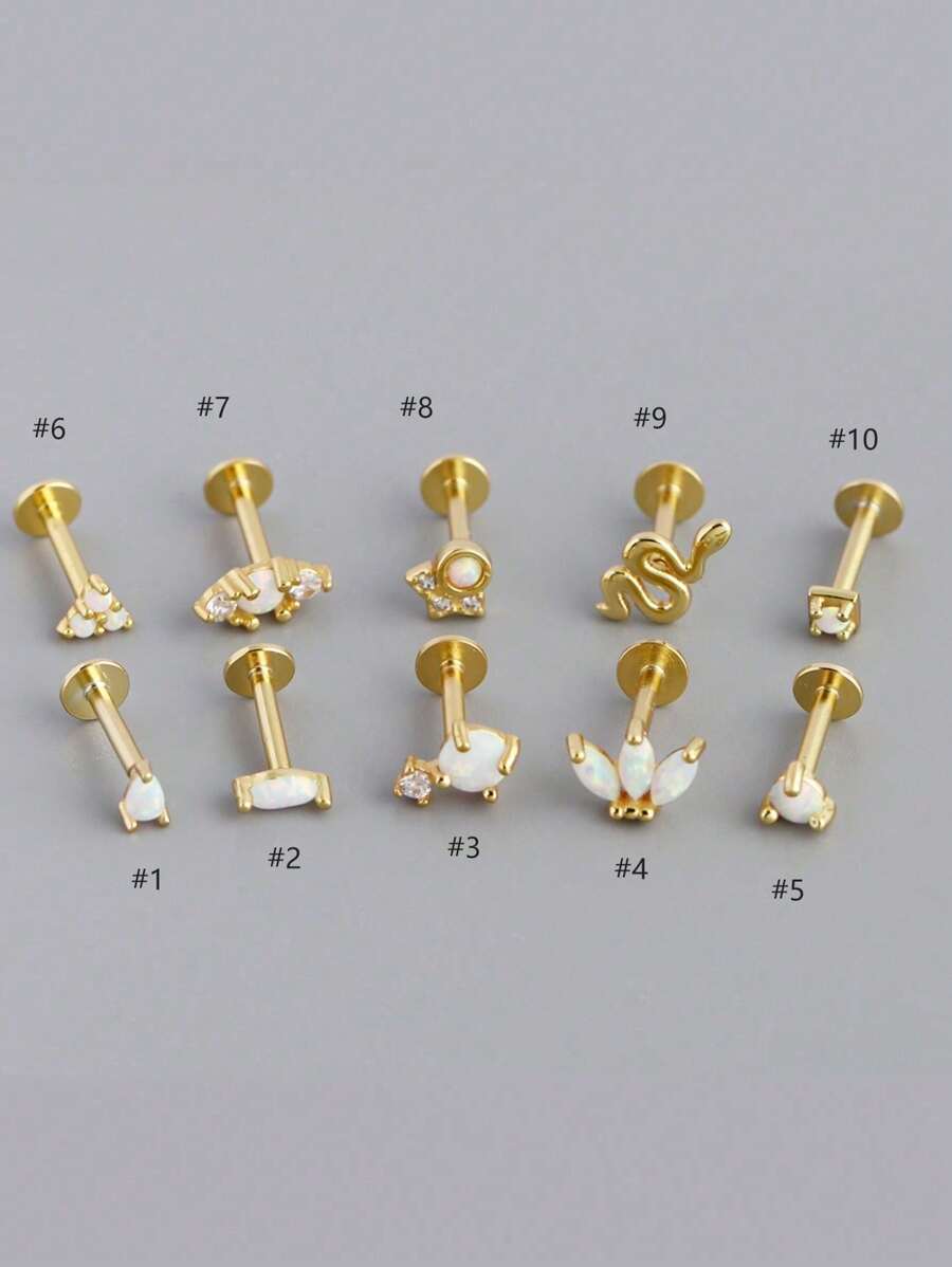 1 paire de boucles d'oreilles en argent sterling S925, cadeau de bijoux pour femmes. Boucles d'oreilles à tige, boucles d'oreilles à vis, boucles d'oreilles pour cartilage, boucles d'oreilles percées plates porte-bonheur, conviennent pour le port quotidien des femmes. Cadeau de bijoux, boucles d'oreilles à tige en argent.