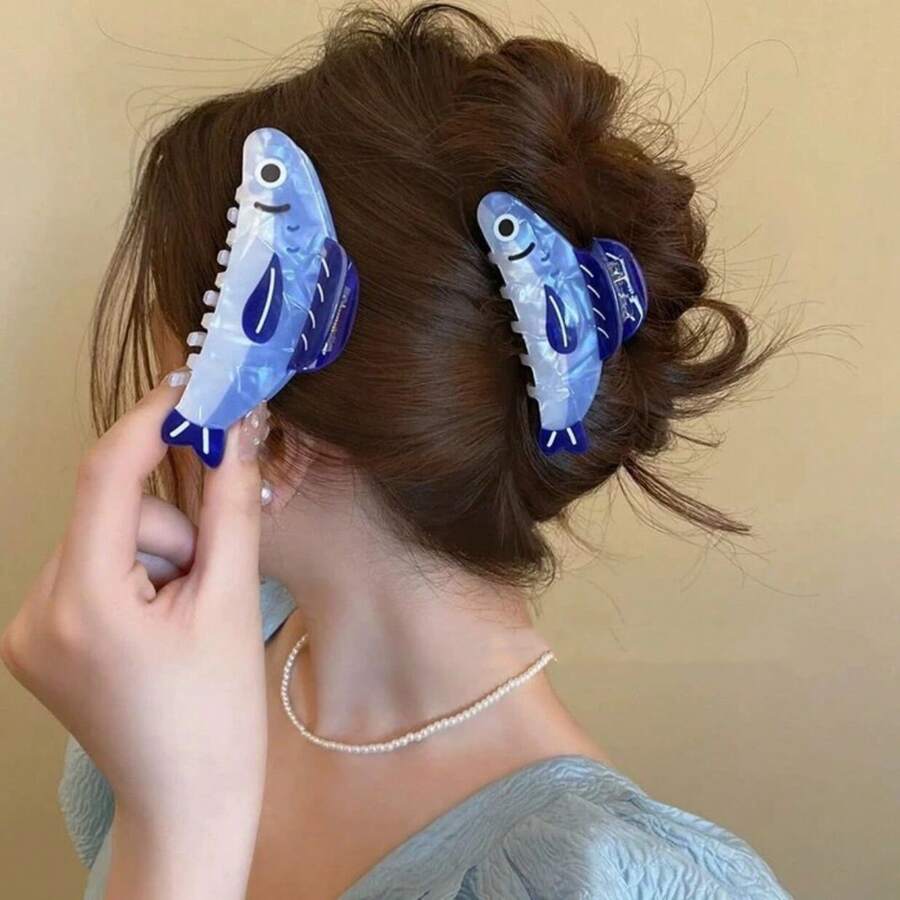 1 Stück Neue personalisierte Cartoon Sardinengreifer, hochwertige Haarggreifer, vielseitige und hochwertige Haaraccessoires für den Hinterkopf, elegante Haarklammern Mode Haarklammern für Frauen
