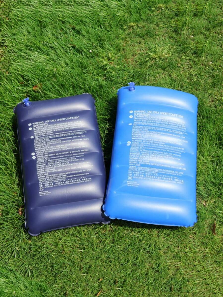 2/1 Stück Große Größe PVC beflocktes aufblasbares dekoratives Kissen, dickes quadratisches Kissen für Outdoor-Reisen, Nickerchen, Rückenstützkissen